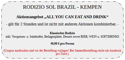 "ALL YOU CAN EAT AND DRINK"-Coupon